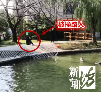 六旬阿姨小区内驾车冲进水里!落水后自行脱困,有人被撞到