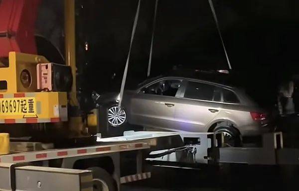 六旬阿姨小区内驾车冲进水里!落水后自行脱困,有人被撞到