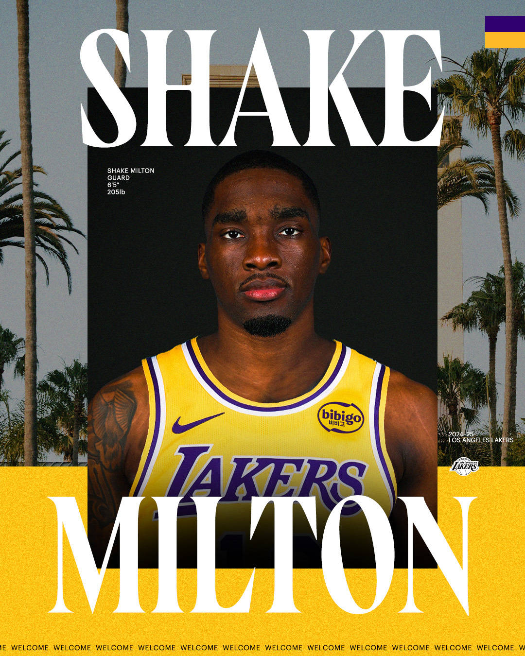 新援加盟!芬尼-史密斯身披湖人17号 米尔顿20号