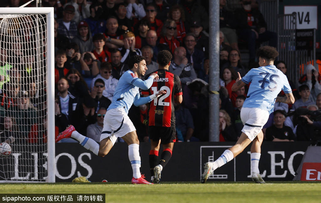 足总杯-哈兰德破门+失点+伤退 曼城2-1伯恩茅斯晋级4强