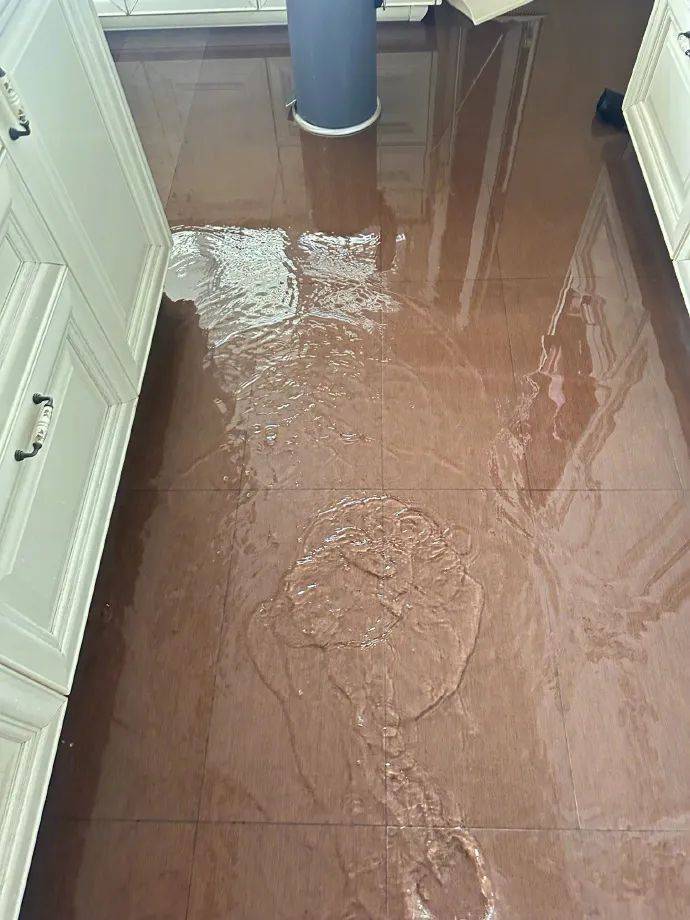 张馨予家被水淹了