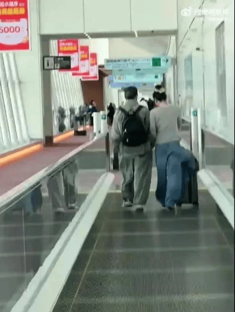 王菲谢霆锋520现身机场去旅游，王菲推箱子，谢霆锋帮忙背包