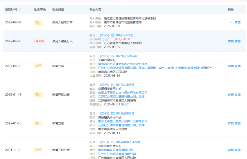 创始人被执行近590万!“南京中餐馆天花板”门店全关