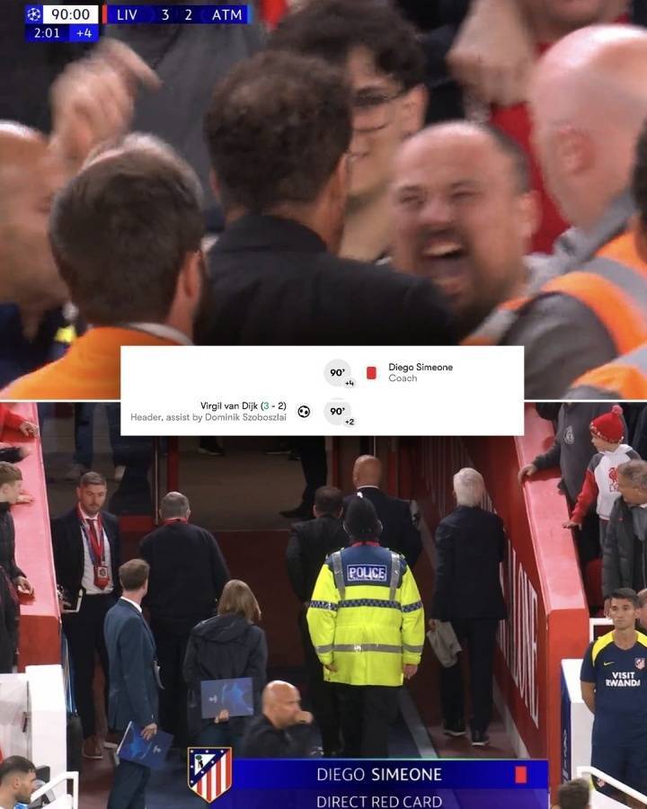 遭绝杀后染红!西蒙尼:被骂了90分钟,我行为不合理但我也是人